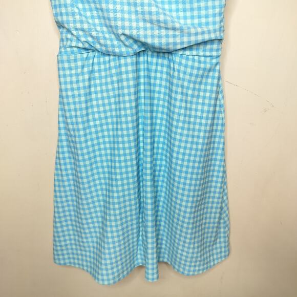 Lands' End Blue Gingham Swim Dress Swimsuit - Picture 4 of 10
